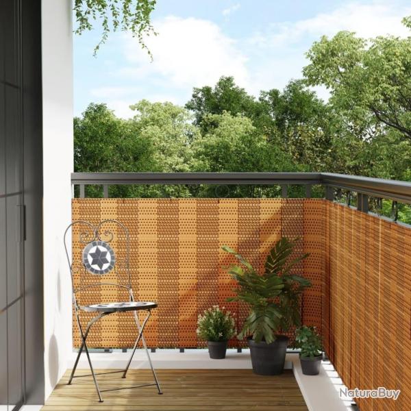 Paravent de balcon marron clair 400x80 cm rsine tresse alsavelo