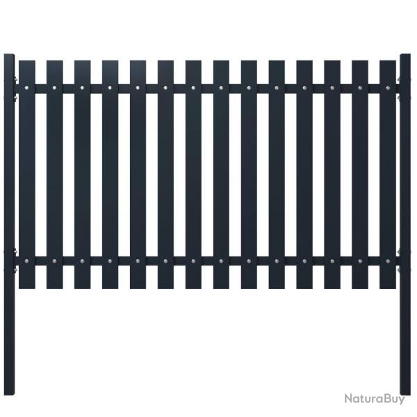 Panneau clture Anthracite 174,5x100 cm Acier enduit de poudre alsavelo