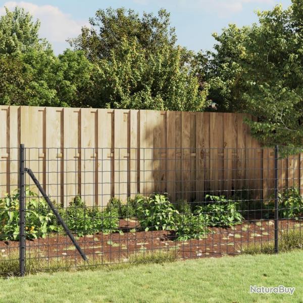 Clture en treillis mtallique et ancrage anthracite 1x25 m alsavelo