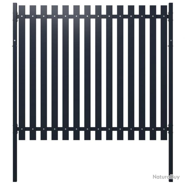 Panneau clture Anthracite 174,5x170 cm Acier enduit de poudre alsavelo