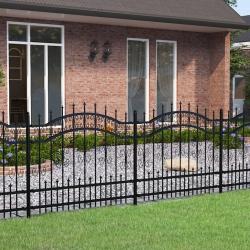 Clôture de jardin avec sommet de lance Noir 140 cm alsavelo