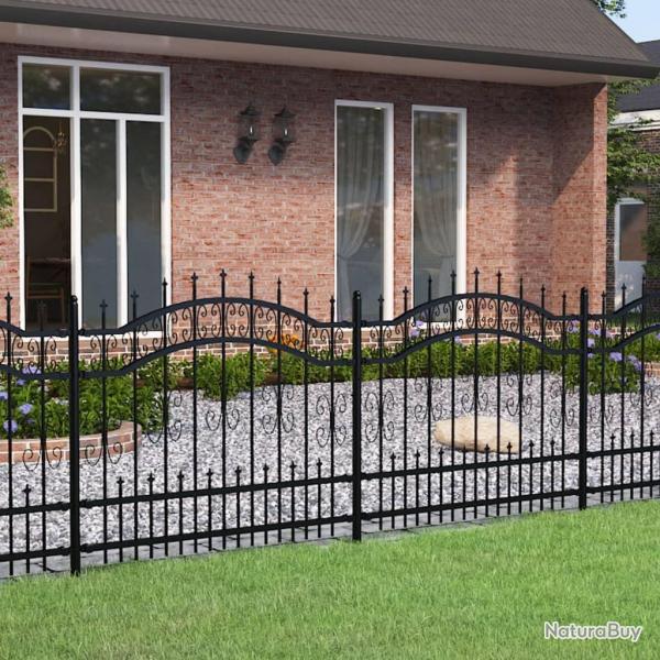 Clture de jardin avec sommet de lance Noir 140 cm alsavelo