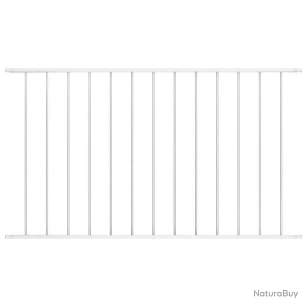 Panneau de clture Acier enduit de poudre 1,7x1,25 m Blanc alsavelo