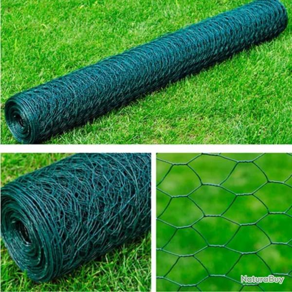 Clture en treillis acier hexagonal 1x25 m vert fonc alsavelo