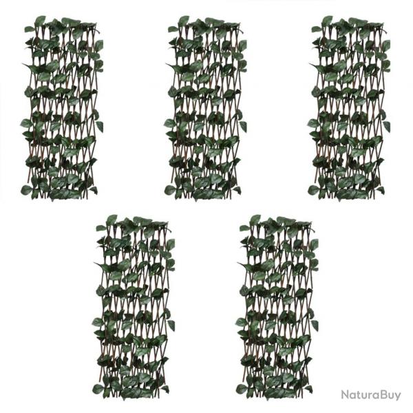 Cltures  treillis de saule 5pcs feuille artificielle 180x30cm alsavelo