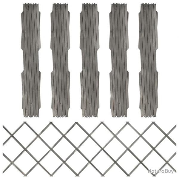 Clture  treillis 5 pcs Gris Bois de sapin massif 180x60 cm alsavelo