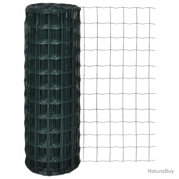 Clture euro Acier 10 x 1,2 m Vert alsavelo