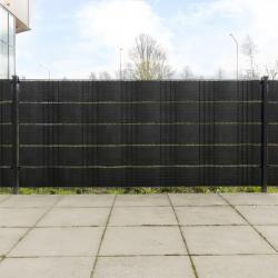 Paravents de balcon 10 pcs noir 255x19 cm résine tressée alsavelo
