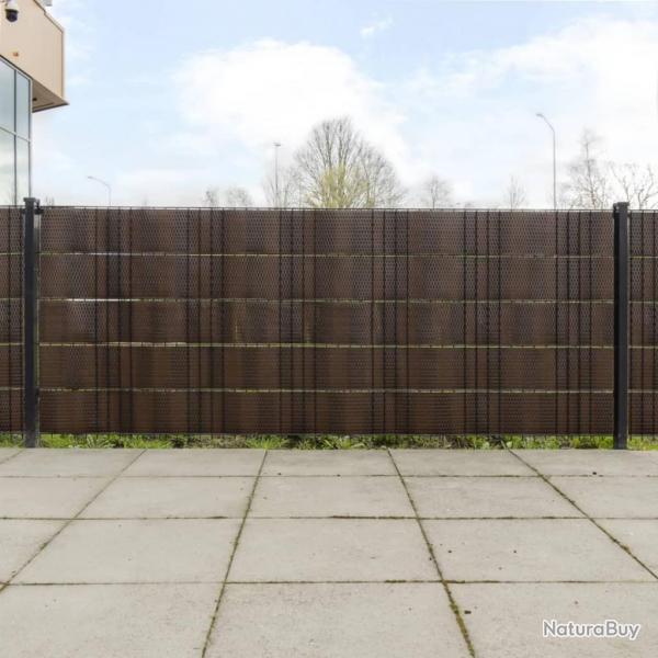 Paravents de balcon 10pcs marron et noir 255x19cm rsine tress alsavelo