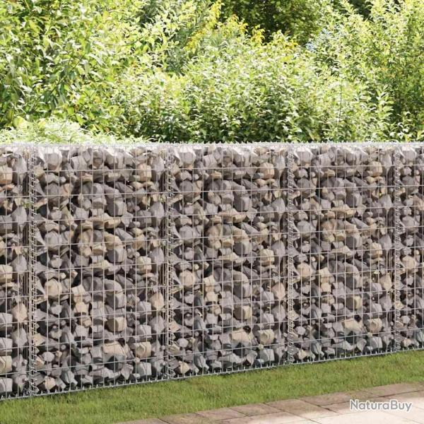Mur en gabion avec couvercles Acier galvanis 60x30x100 cm alsavelo
