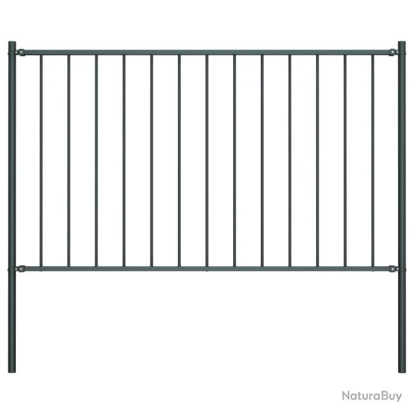 Panneau clture poteau Acier enduit poudre 1,7x1,25m Anthracite alsavelo