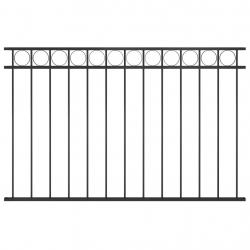 Panneau de clôture Acier 1,7x1 m Noir alsavelo