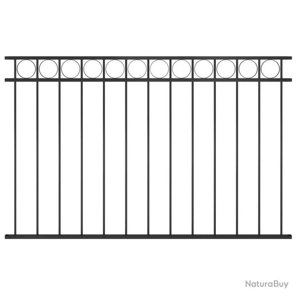Panneau de clture Acier 1,7x1 m Noir alsavelo