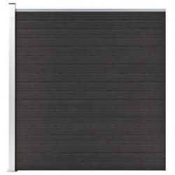 Panneau de clôture WPC 175x186 cm Noir alsavelo