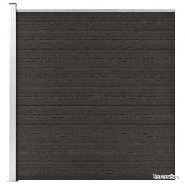 Panneau de clture WPC 175x186 cm Noir alsavelo