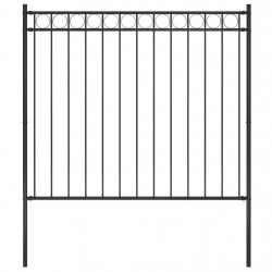 Clôture de jardin Acier 1,7x1,5 m Noir alsavelo