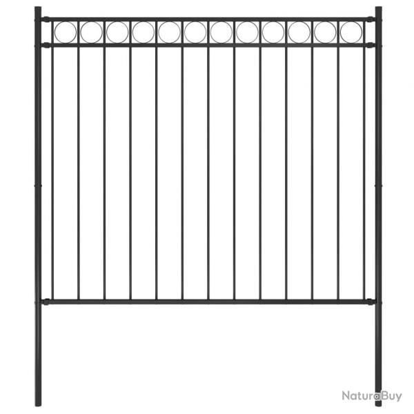 Clture de jardin Acier 1,7x1,5 m Noir alsavelo