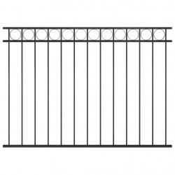 Panneau de clôture Acier 1,7x1,2 m Noir alsavelo