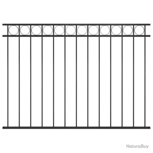Panneau de clture Acier 1,7x1,2 m Noir alsavelo