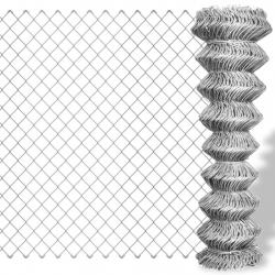 Clôture à mailles losangées Acier galvanisé 15x1,5 m Argenté alsavelo