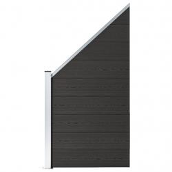 Panneau de clôture WPC 95x(105-180) cm Noir alsavelo