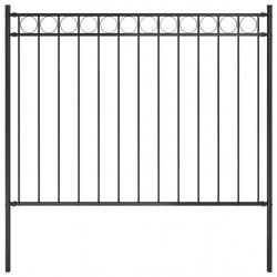 Clôture de jardin Acier 1,7x1 m Noir alsavelo