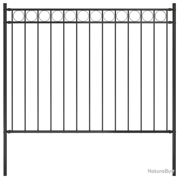 Clture de jardin Acier 1,7x1 m Noir alsavelo