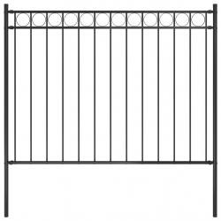 Clôture de jardin Acier 1,7x1,2 m Noir alsavelo