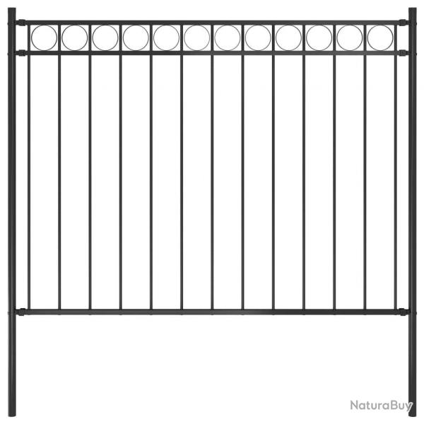 Clture de jardin Acier 1,7x1,2 m Noir alsavelo