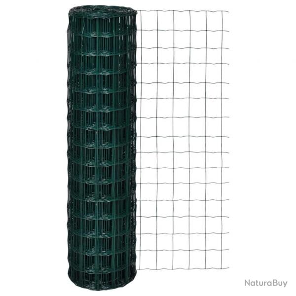 Clture euro Acier 25 x 1,5 m Vert alsavelo