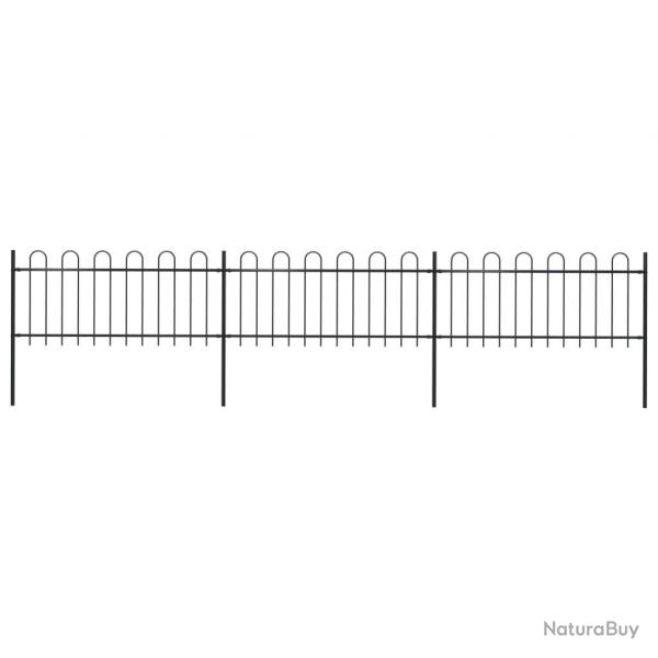 Clture de jardin avec dessus en cerceau Acier 5,1 x 0,8 m Noir alsavelo