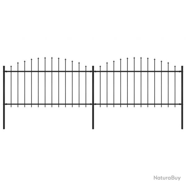 Clture de jardin  dessus en lance Acier (1,25-1,5)x3,4 m Noir alsavelo