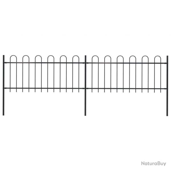 Clture de jardin avec dessus en cerceau Acier 3,4 x 0,8 m Noir alsavelo