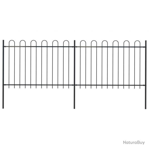 Clture de jardin avec dessus en cerceau Acier 3,4 x 1,2 m Noir alsavelo