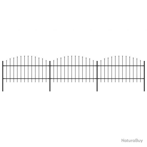 Clture de jardin  dessus en lance Acier (1-1,25)x5,1 m Noir alsavelo