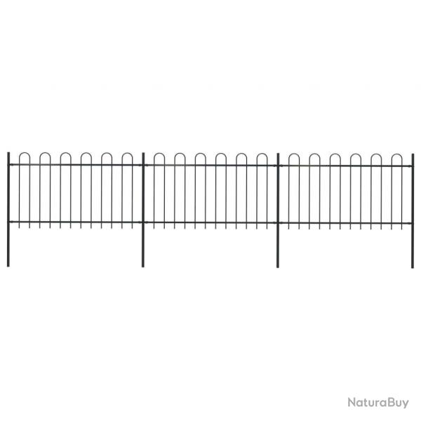 Clture de jardin avec dessus en cerceau Acier 5,1 x 1 m Noir alsavelo