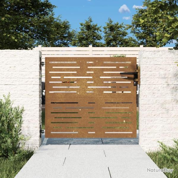 Portail de jardin 85x100 cm acier corten conception de carr alsavelo