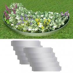 Clôture de pelouse 10 pcs Acier galvanisé 100x20 cm alsavelo