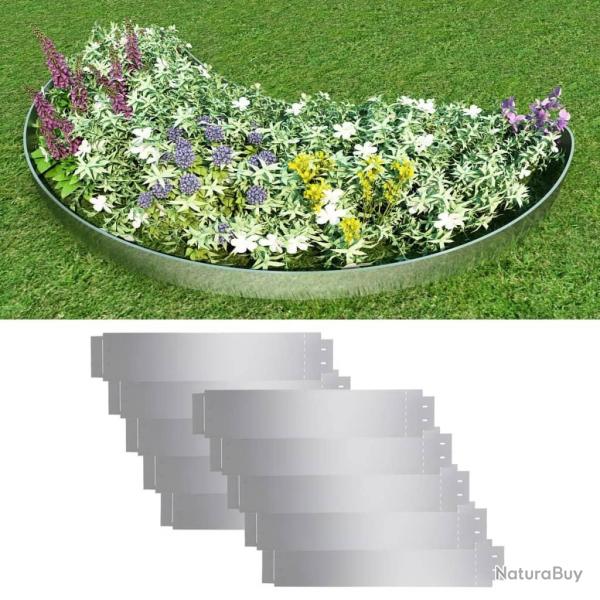 Clture de pelouse 10 pcs Acier galvanis 100x20 cm alsavelo