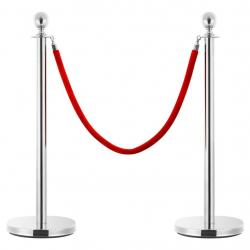 Corde de colonne Rouge et argenté Velours alsavelo