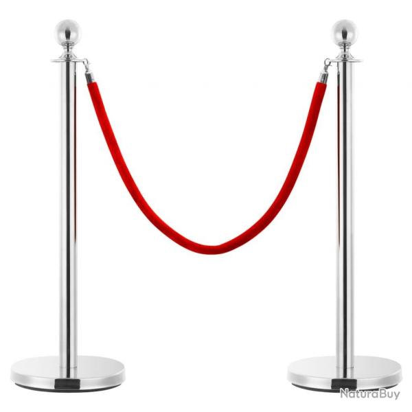 Corde de colonne Rouge et argent Velours alsavelo