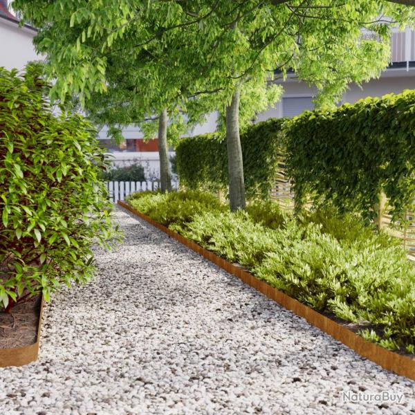 Bordures de pelouse 50 pcs 10x103 cm acier corten flexible alsavelo