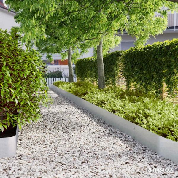 Bordures de pelouse 10 pcs 20x103 cm acier galvanis alsavelo