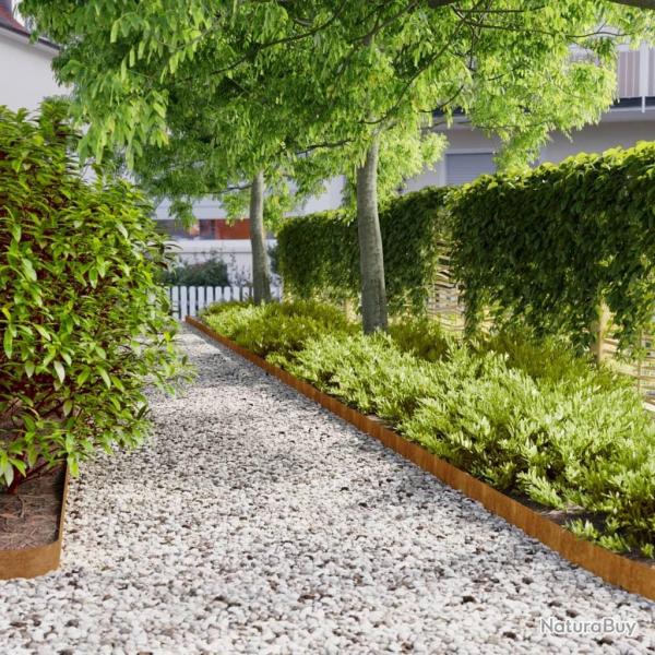 Bordures de pelouse 10 pcs 10x103 cm acier corten flexible alsavelo
