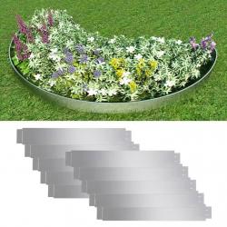 Clôture de pelouse flexible 10 pcs Acier galvanisé 100x14 cm alsavelo