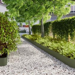 Bordures pelouse 30pcs vert olive 20x103cm acier laminé à froid alsavelo