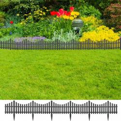 Bordures de pelouse 17 pcs Anthracite 10 m PP alsavelo