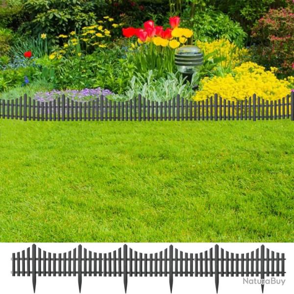 Bordures de pelouse 17 pcs Anthracite 10 m PP alsavelo