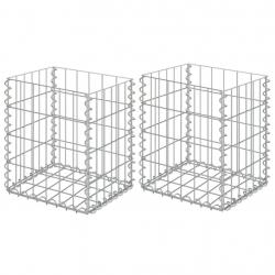 Paniers de gabion 2 pcs Acier galvanisé 30x30x40 cm alsavelo