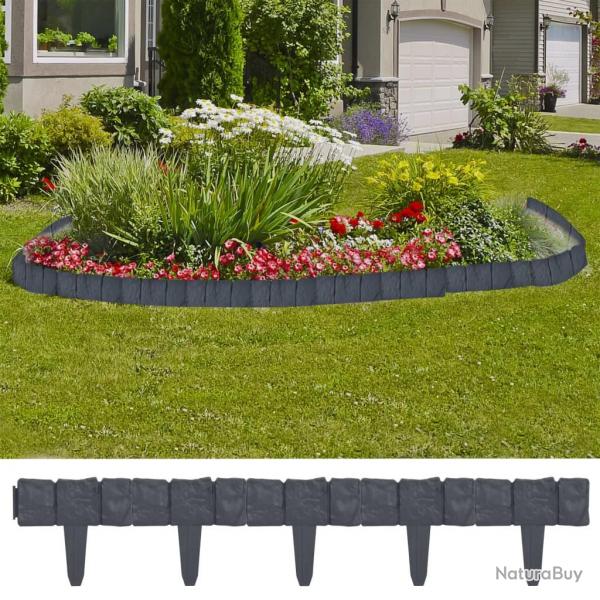Clture de jardin Aspect de pierre 41 pcs Plastique 10 m alsavelo